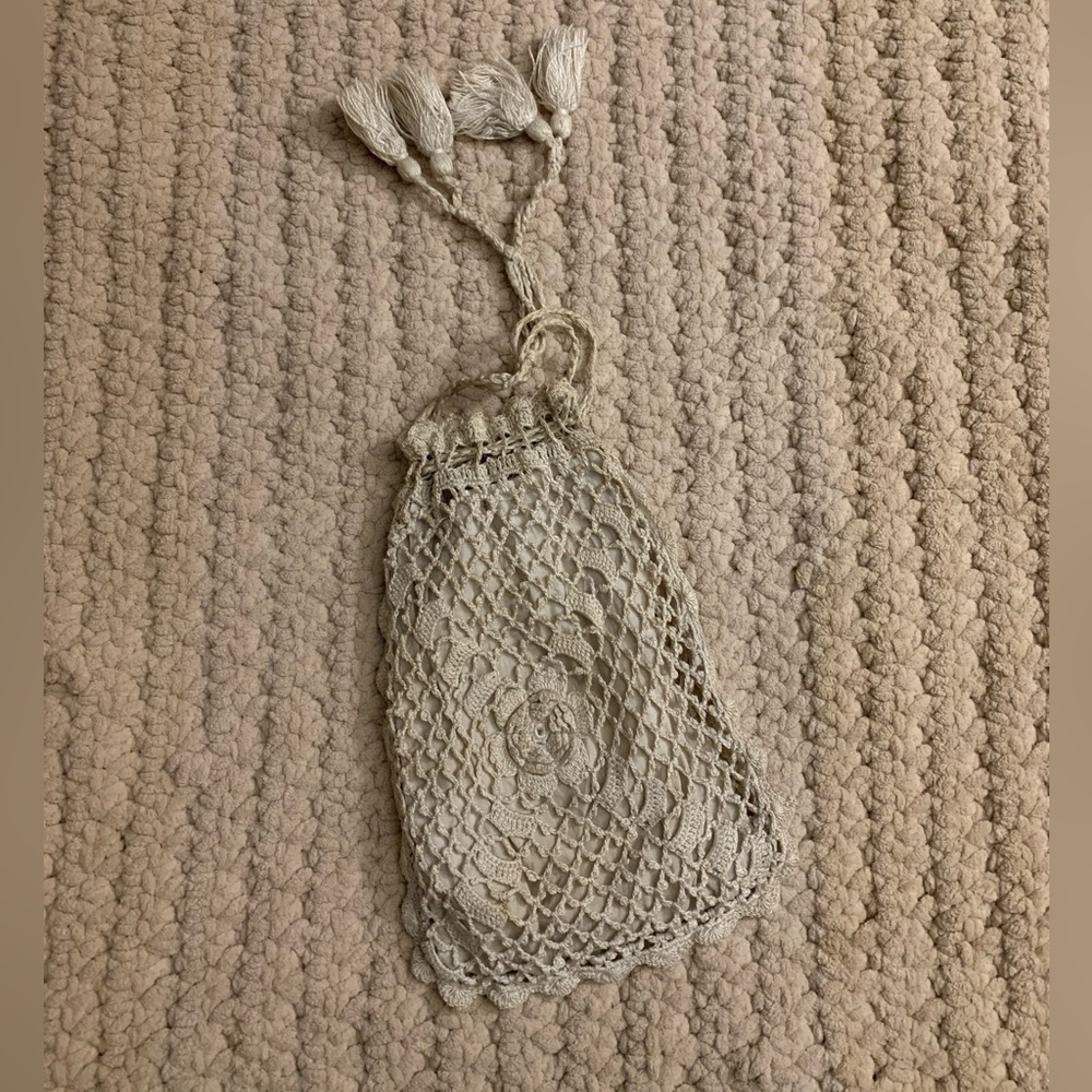 Beige Crocheted Handbag